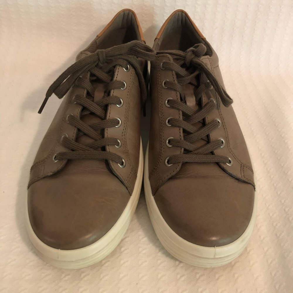 Ecco Dress Sneakers Taupe Leather Men Size 43